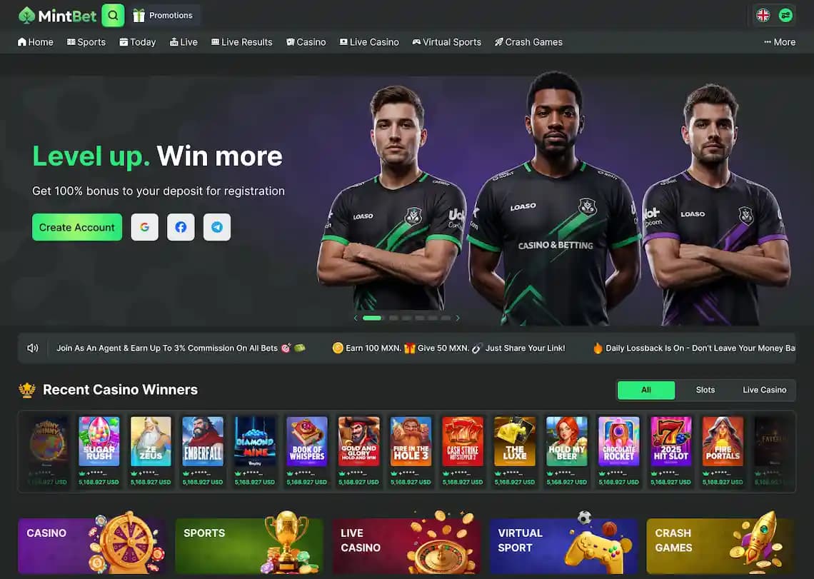 Modern casino website demo