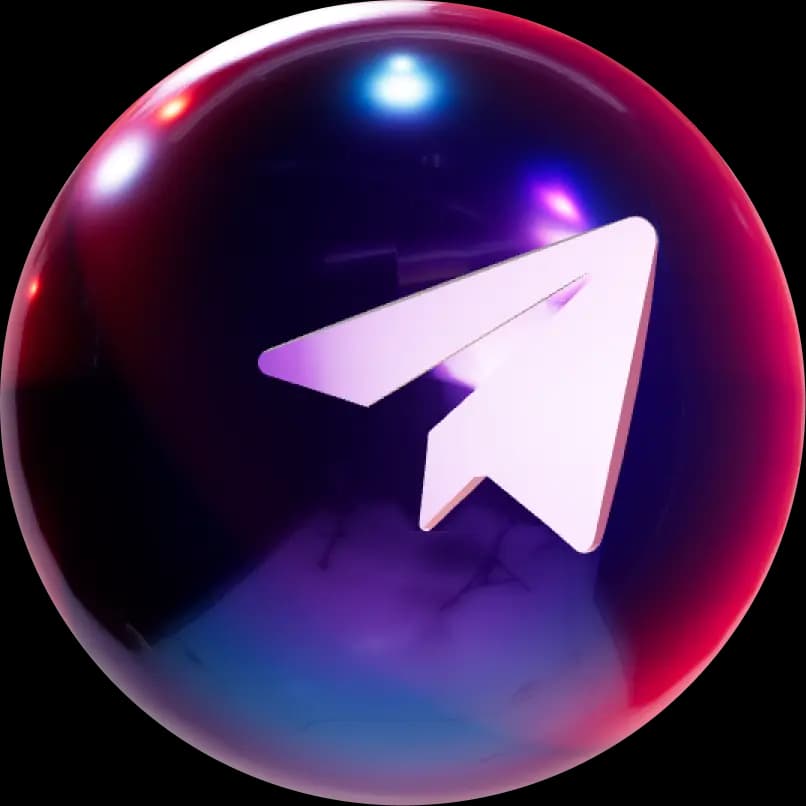 Telegram icon inside 3D sphere