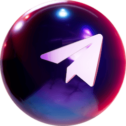 Telegram icon inside 3D sphere
